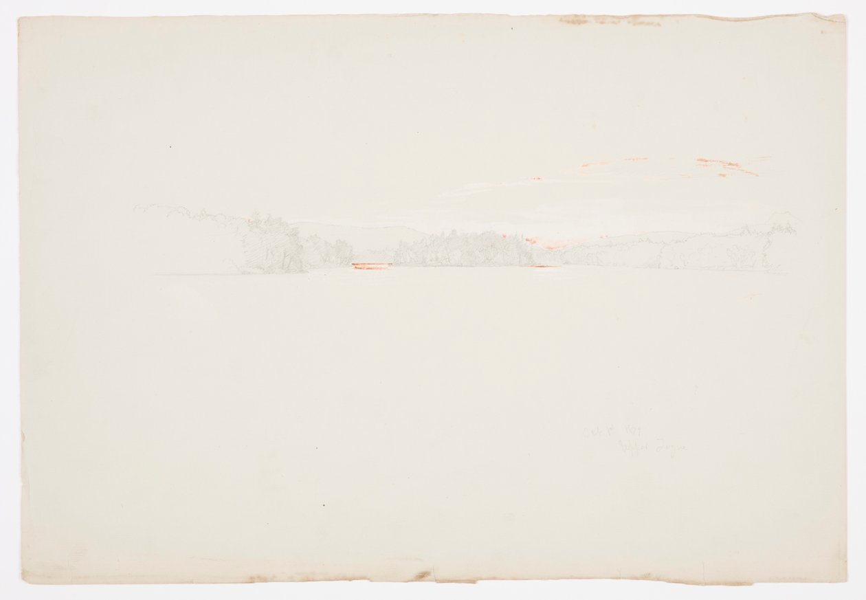 Rajz, Felső-Tongue-tó, 1879. október 1. alkotó: Frederic Edwin Church
