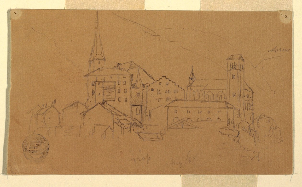 Rajz, Valais, Svájc, 1868. augusztus alkotó: Frederic Edwin Church