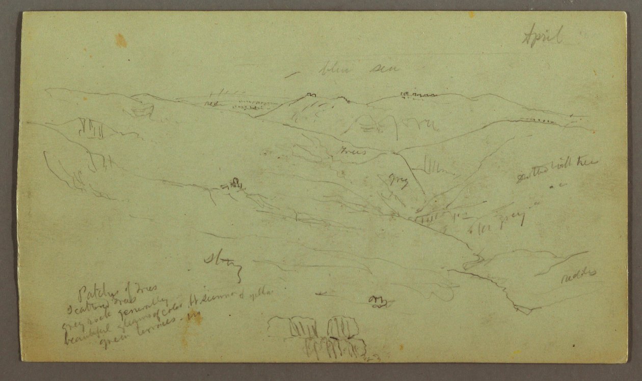Rajz, Valley, április, valószínűleg 1868 alkotó: Frederic Edwin Church