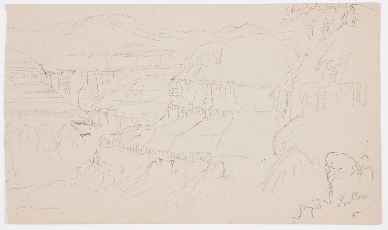 Rajz, El Jemen völgye, 1868. február 20. alkotó: Frederic Edwin Church