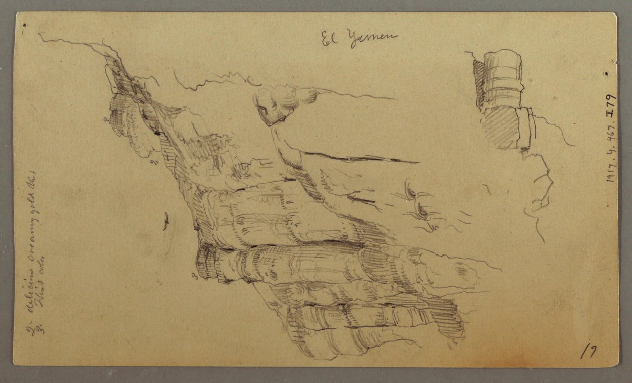 Rajz, Wady el-Arabah-i kilátás, február 20., valószínűleg 1868 alkotó: Frederic Edwin Church