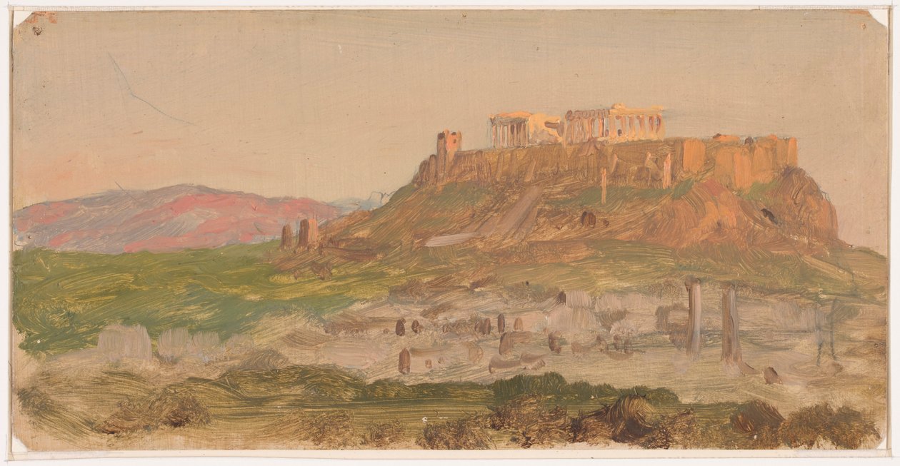 Rajz, Az Akropolisz látképe délről, Athén, 1869. április alkotó: Frederic Edwin Church