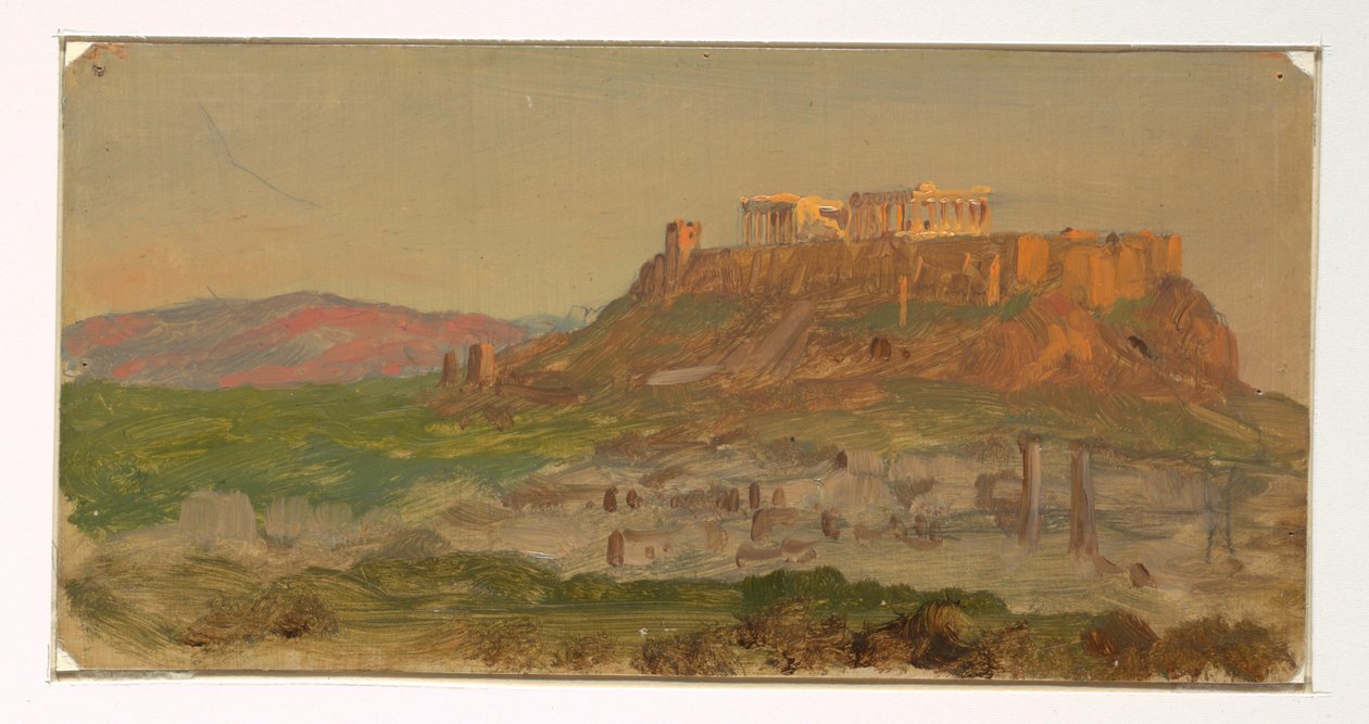 Rajz, Az Akropolisz látképe délről, Athén, 1869. április alkotó: Frederic Edwin Church