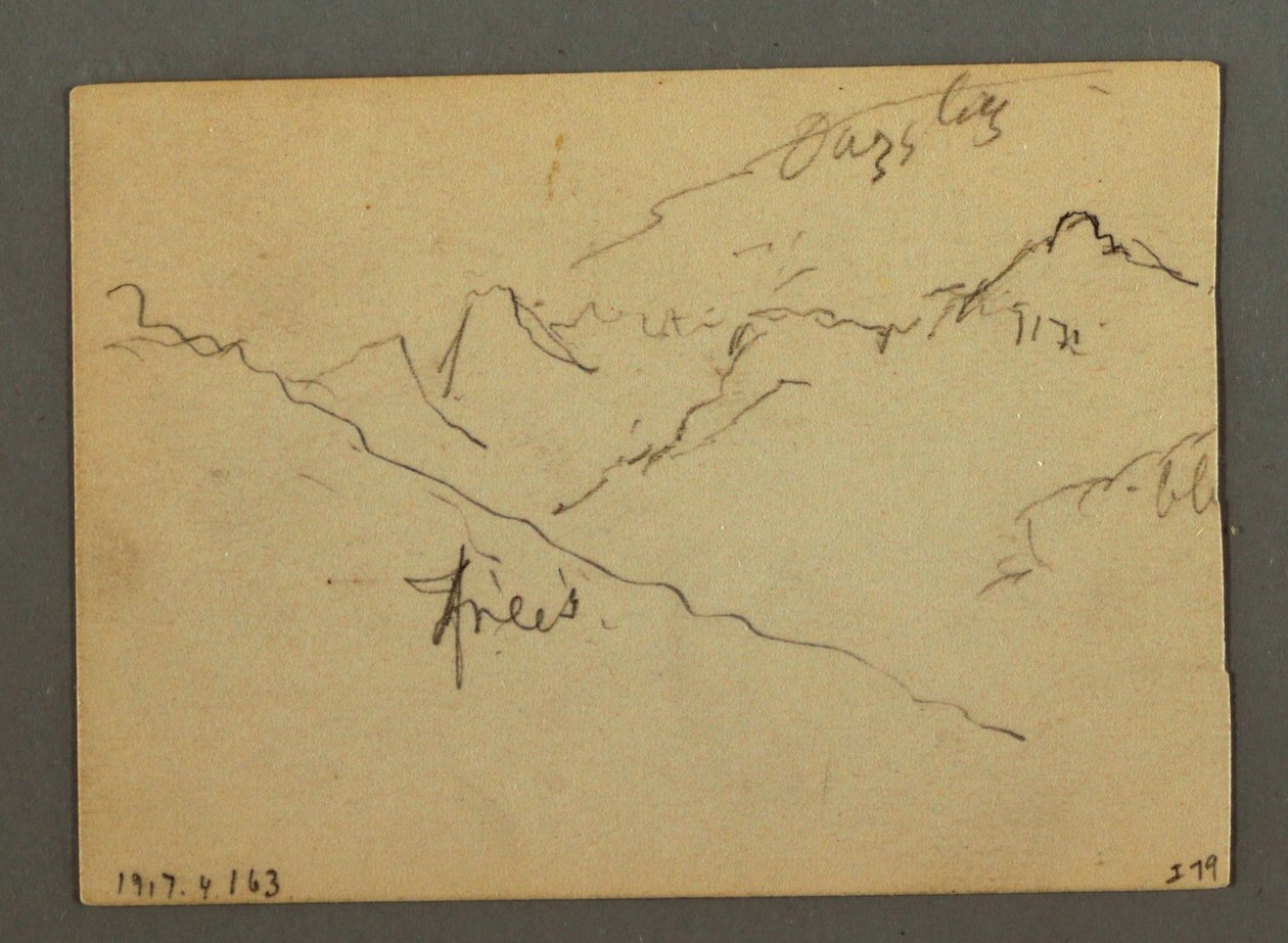 Rajz, Vízesés Veney és Sion között, Rhone-völgy, Svájc, 1868. augusztus alkotó: Frederic Edwin Church