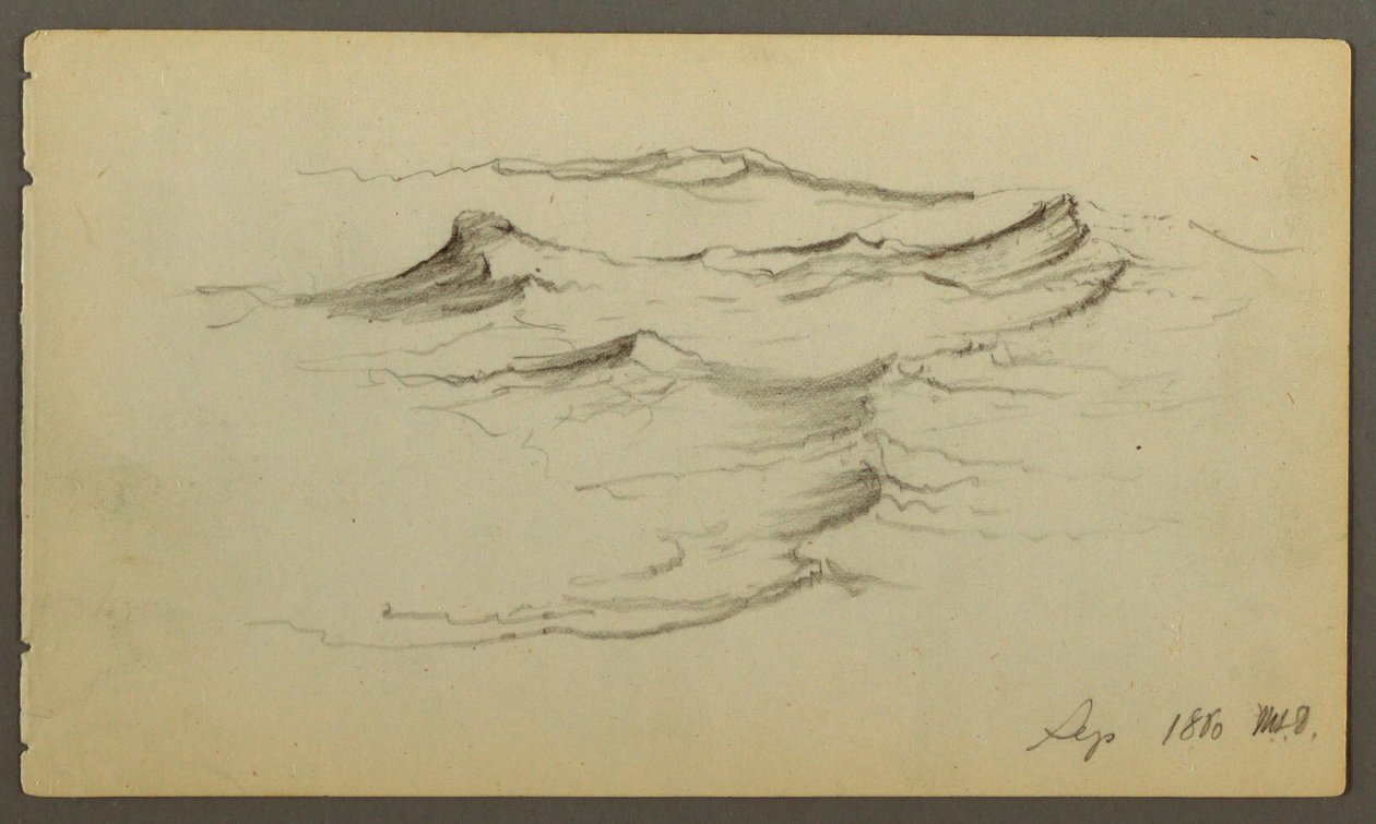 Rajz, Hullámok, 1860 alkotó: Frederic Edwin Church
