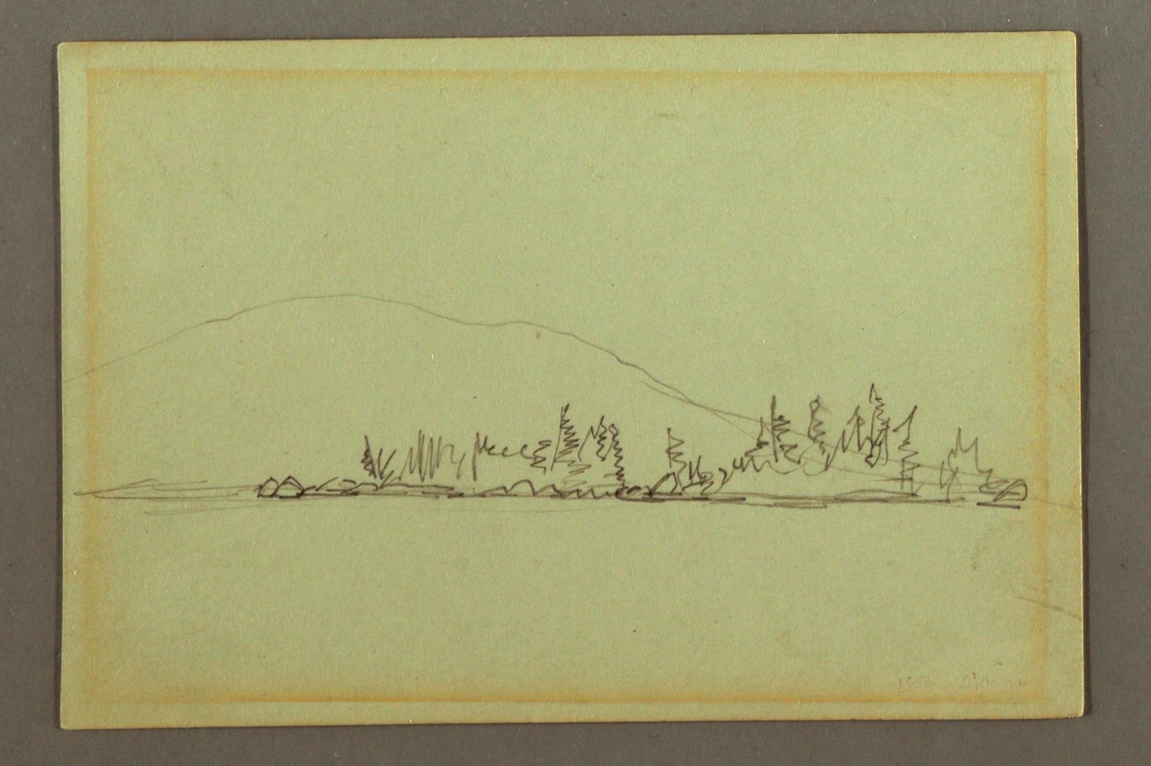 Rajz, Erdős part, hegy, talán 1856 alkotó: Frederic Edwin Church