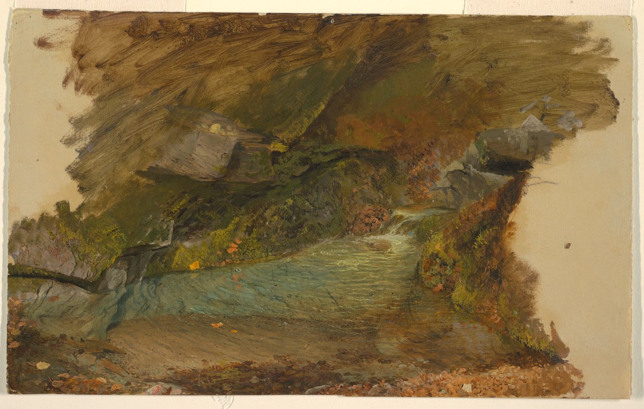Rajz, erdei patak, 1850-60 alkotó: Frederic Edwin Church