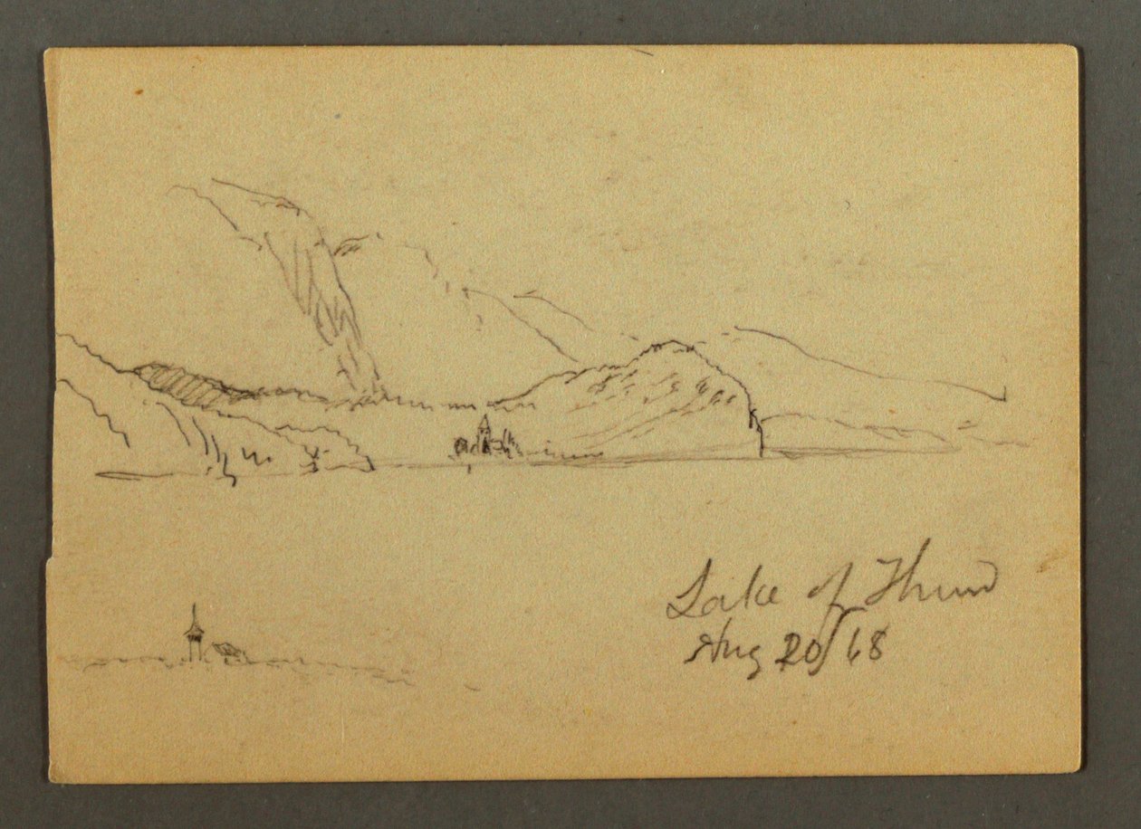 Rajz, Thun-tó, Bern, Oberland, 1868. augusztus 20. alkotó: Frederic Edwin Church