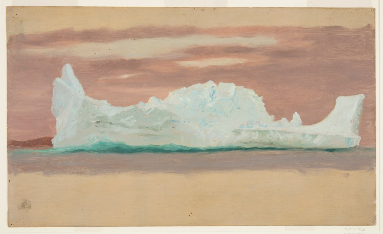 Lebegő jéghegy felhős égbolt alatt, Új-Fundland alkotó: Frederic Edwin Church