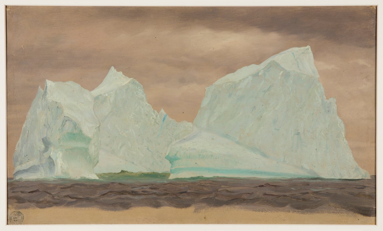 Jéghegyek felhős égbolt alatt alkotó: Frederic Edwin Church