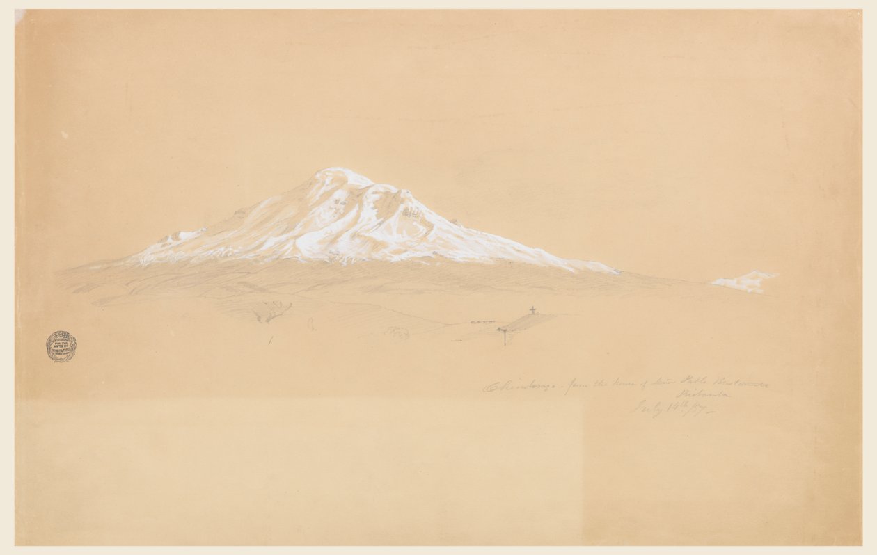 Chimborazo-hegy a Senior Pablo Bustamante házából, Riobamba, Ecuador alkotó: Frederic Edwin Church