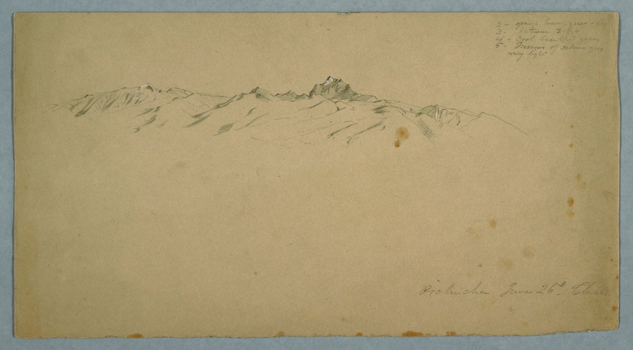 Pichincha-hegy Chillo-ból, Ecuadorból alkotó: Frederic Edwin Church