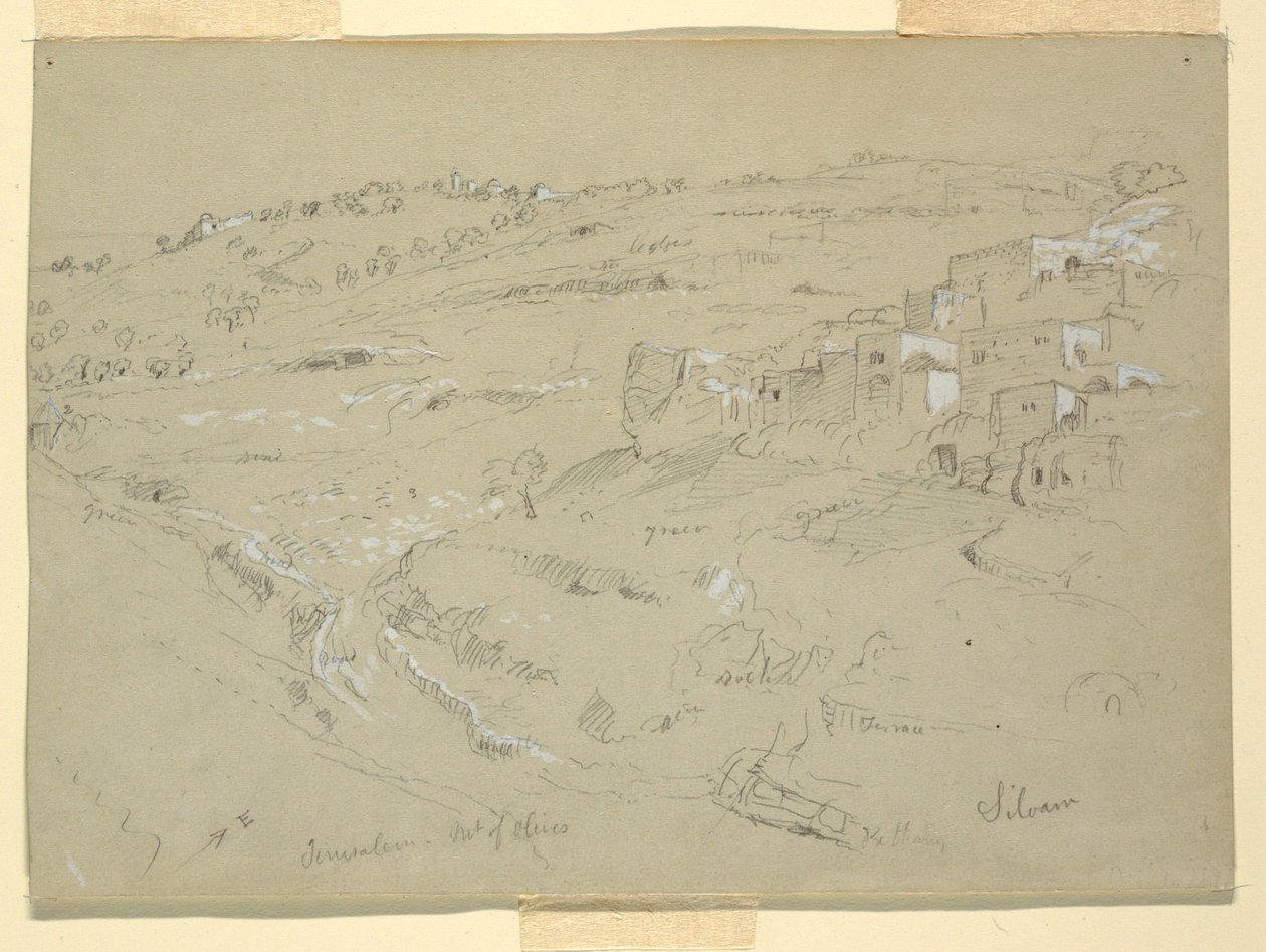 Olajfák hegye, Betánia, Siloám és Jeruzsálem, Palesztina [Bethany és Silwan, Kelet-Jeruzsálem és Jeruzsálem, Izrael] alkotó: Frederic Edwin Church