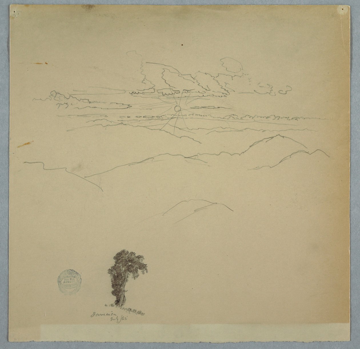 Mountainous Landscape with a Setting Sun and a Tree, Jamaica   1287999   hu       hungarian Successfully Translated  Original: Boog van Titus te Rome Veduta dellArco di Tito (title on object) Gezichten op Rome (series title) Vedute di Roma disegnate ed inc alkotó: Frederic Edwin Church