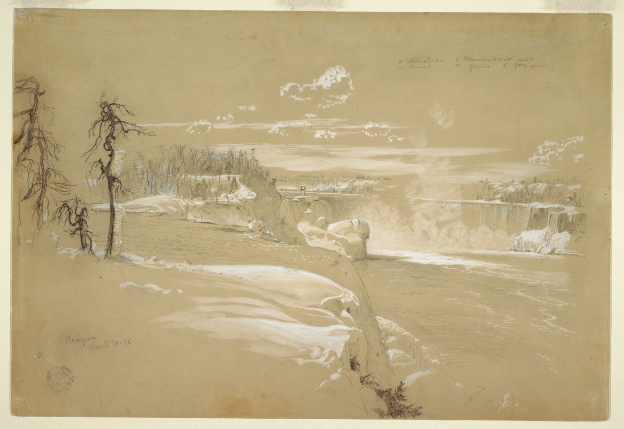 Niagara-vízesés télen alkotó: Frederic Edwin Church
