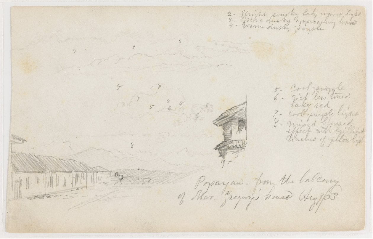 Popayan, Kolumbia; Verso: Hegyi táj, Kolumbia alkotó: Frederic Edwin Church