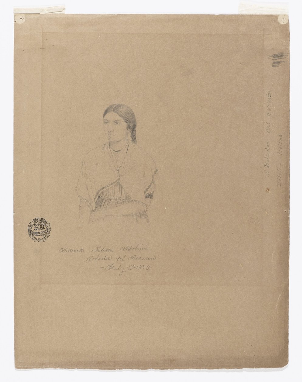 Bolíviai lány portréja: Senorita Filetta Molina Bolador del Carmen, Kolumbia alkotó: Frederic Edwin Church