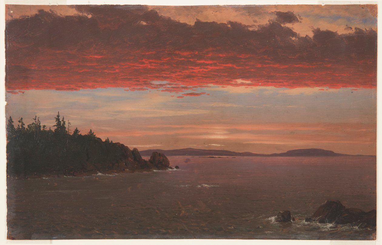 Schoodic-félsziget a Mount Deserttől napkeltekor alkotó: Frederic Edwin Church