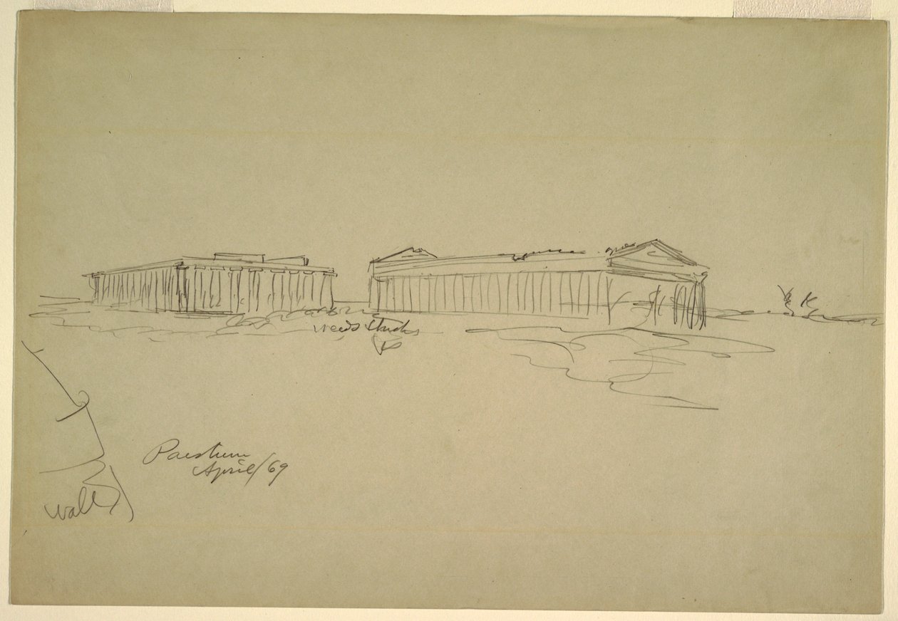 Vázlatok, Paestum, Dél-Olaszország alkotó: Frederic Edwin Church