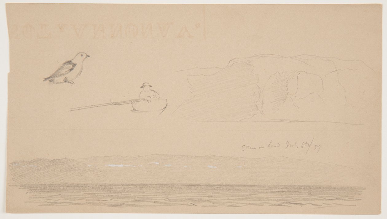 Vázlatok a szárazföldi hó Labradorból, az Ember a csónakban és a Madárból alkotó: Frederic Edwin Church