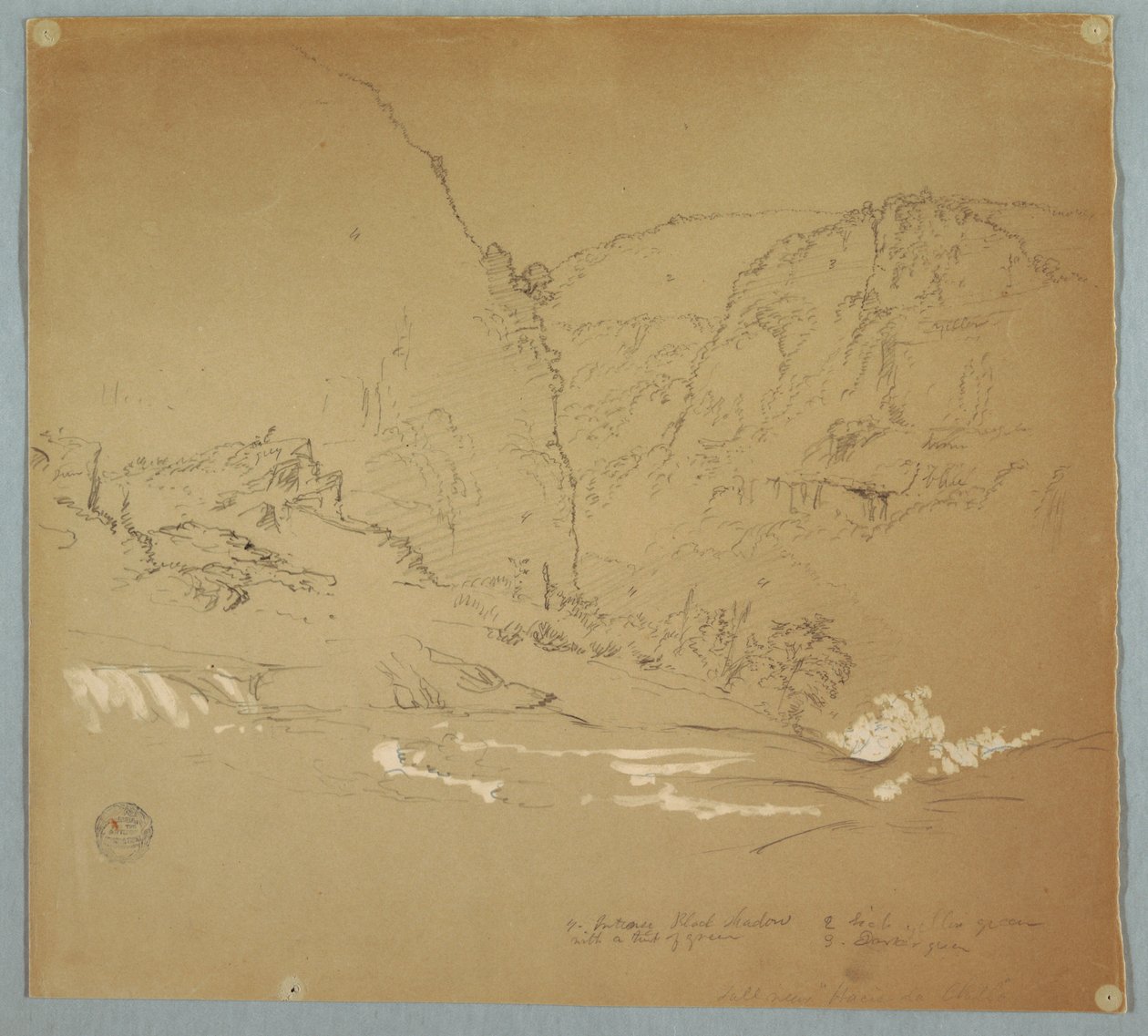 A vízesés szélére vezető patak Hacienda Chillo közelében, Ecuadorban alkotó: Frederic Edwin Church