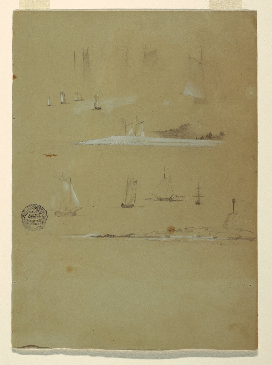 A Schooners és a Beacon Day Marker tanulmánya alkotó: Frederic Edwin Church