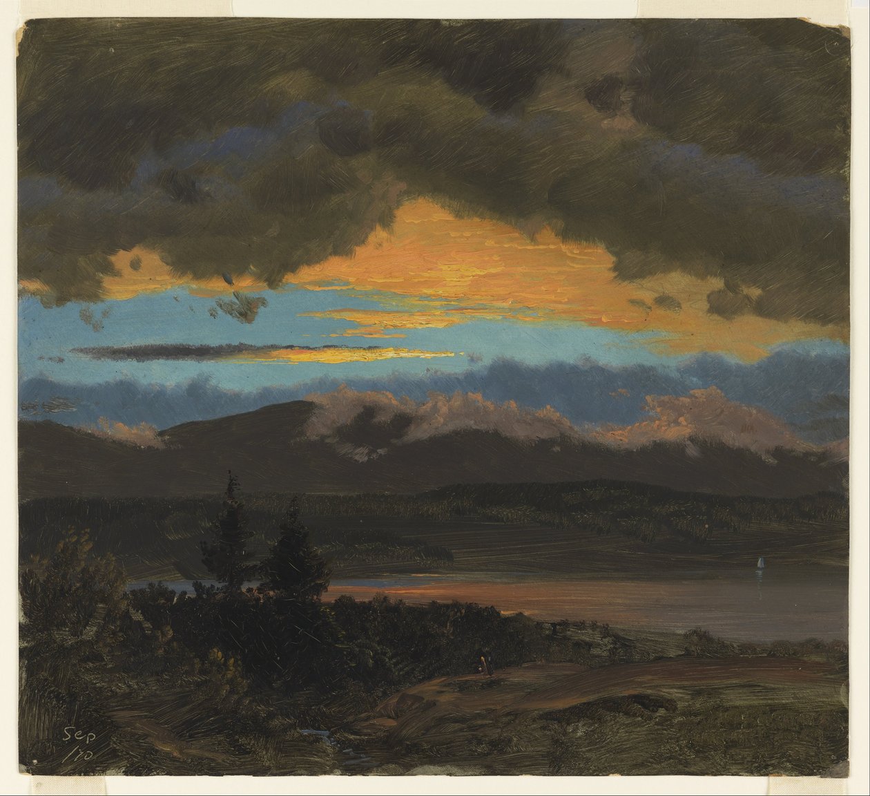 Naplemente a Hudson-völgyön, New York alkotó: Frederic Edwin Church