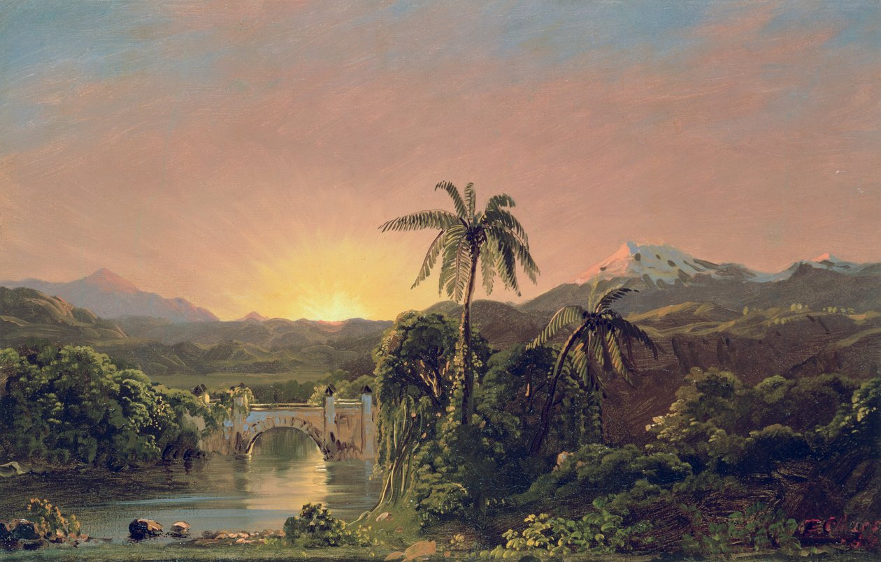 Naplemente Ecuadorban alkotó: Frederic Edwin Church
