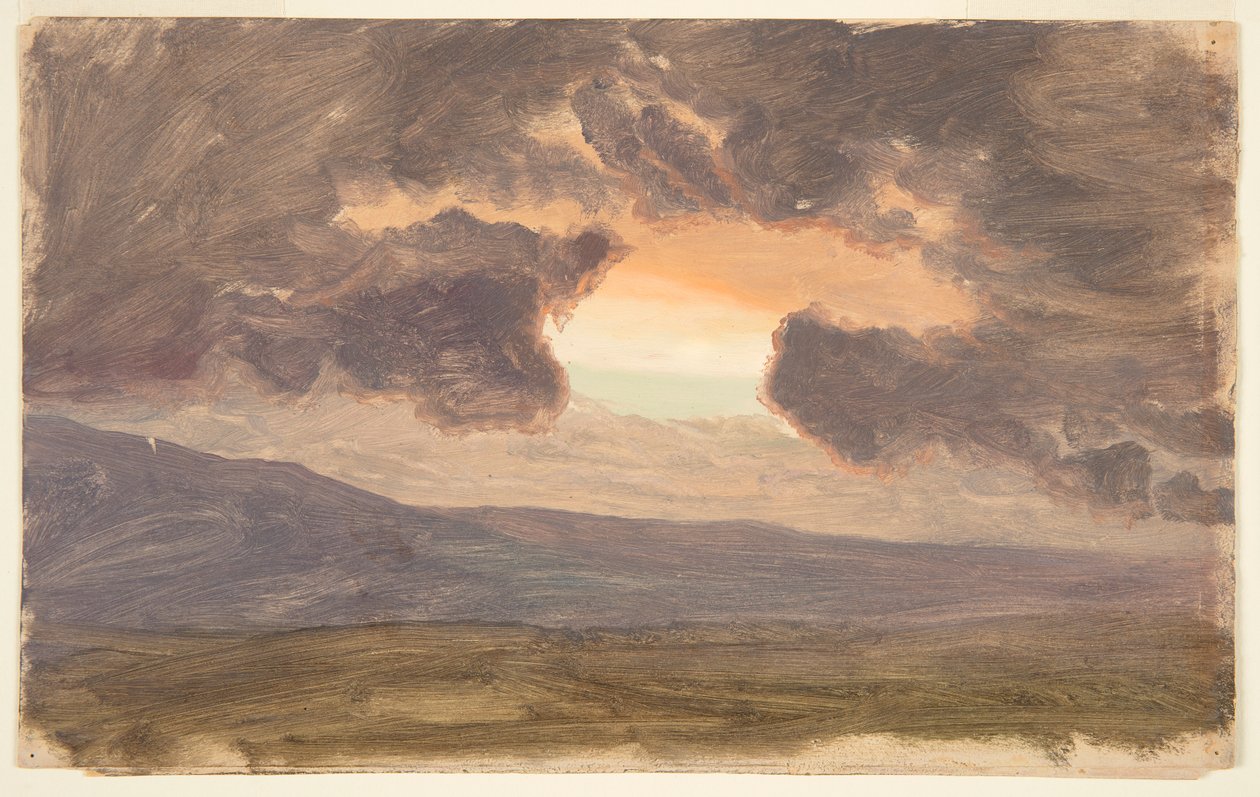 Naplemente csupasz dombok felett alkotó: Frederic Edwin Church