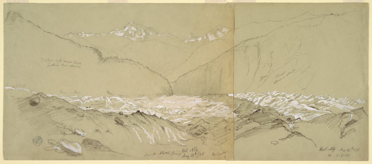 Felső Aletsch-gleccser a Nagy Fusshornnal alkotó: Frederic Edwin Church