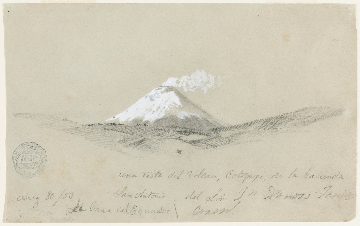 Kilátás a Cotapaxira a Hacienda San Antonio-ból, Ecuador alkotó: Frederic Edwin Church