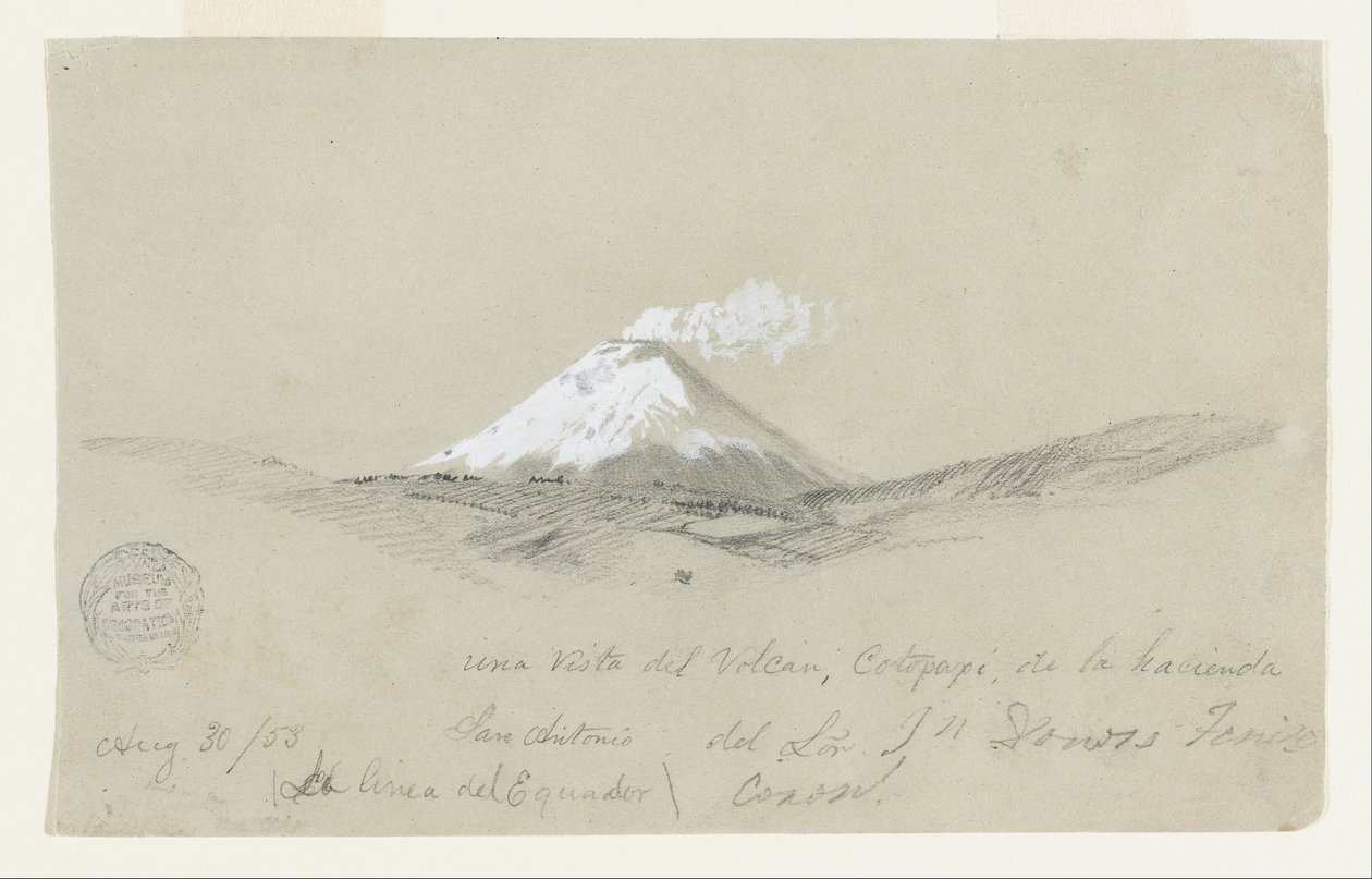 Kilátás a Cotapaxira a San Antonio Haciendáról, Ecuador alkotó: Frederic Edwin Church