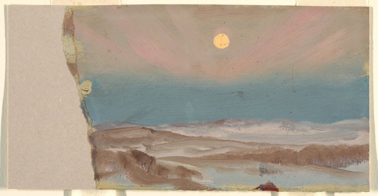 Téli táj teliholddal alkotó: Frederic Edwin Church