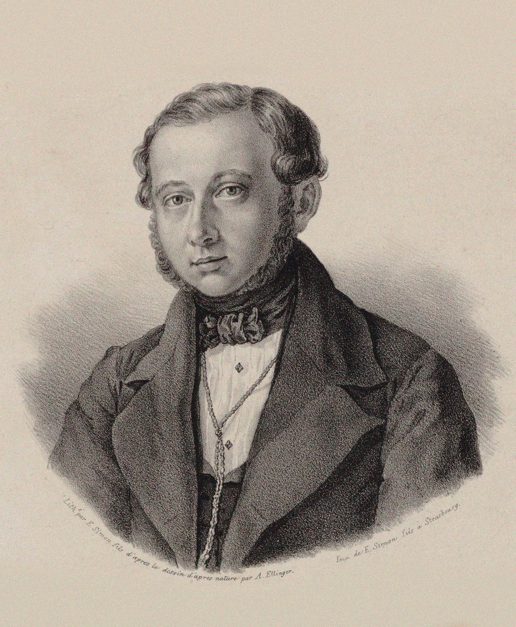 Thomas Tagesbeck hegedűművész és zeneszerző portréja 1799-1867, 1837-1838. alkotó: Frederic Emile Simon