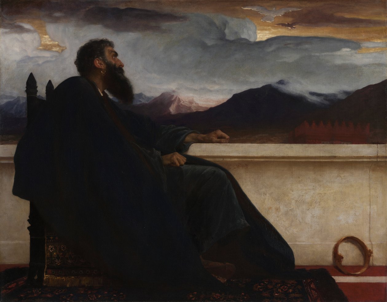 David: "Ó, bárcsak olyan szárnyaim lennének, mint a galambnak! Mert akkor elrepülnék, és nyugalomban lennék." Zsolt 55:6 alkotó: Frederic Leighton