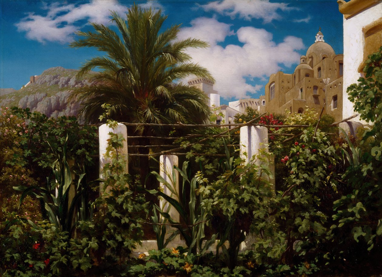 Egy fogadó kertje, Capri, 1859. alkotó: Frederic Leighton