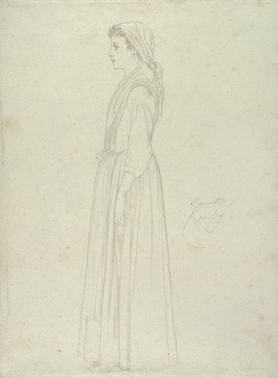 Marietta, Capri, 1859 (grafit papíron) alkotó: Frederic Leighton