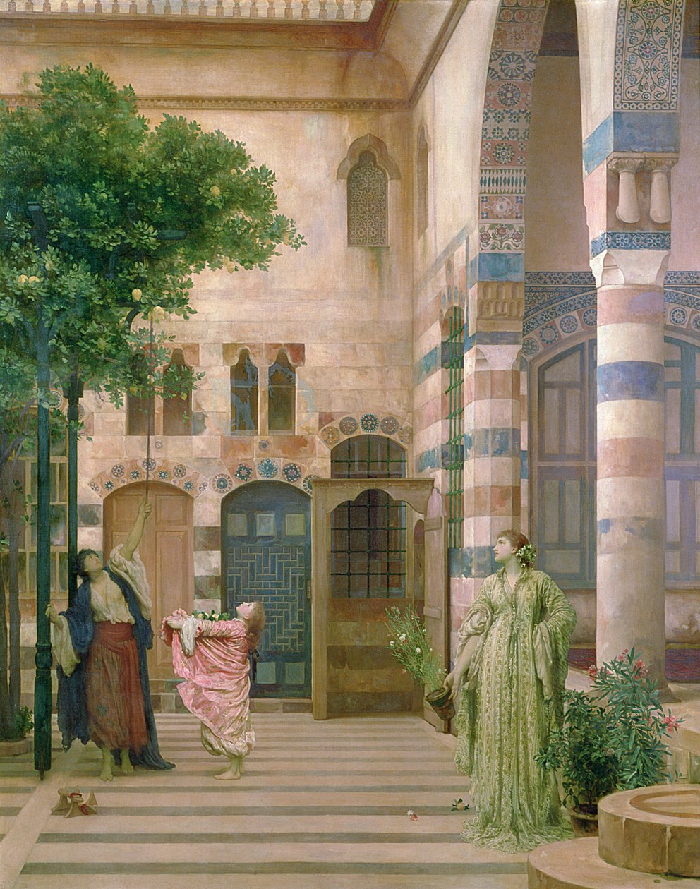 Régi Damaszkusz, zsidó negyed vagy citromgyűjtés, 1873-74 körül alkotó: Frederic Leighton