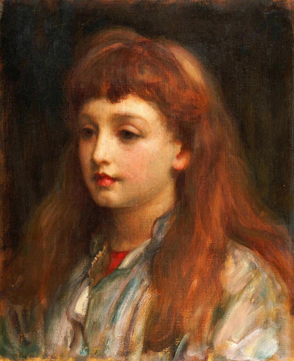 Portré egy fiatal lány, a fej és a vállak alkotó: Frederic Leighton