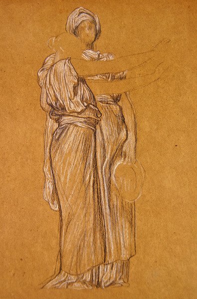 Tanulmány a tánchoz (fekete-fehér kréta papírra) alkotó: Frederic Leighton