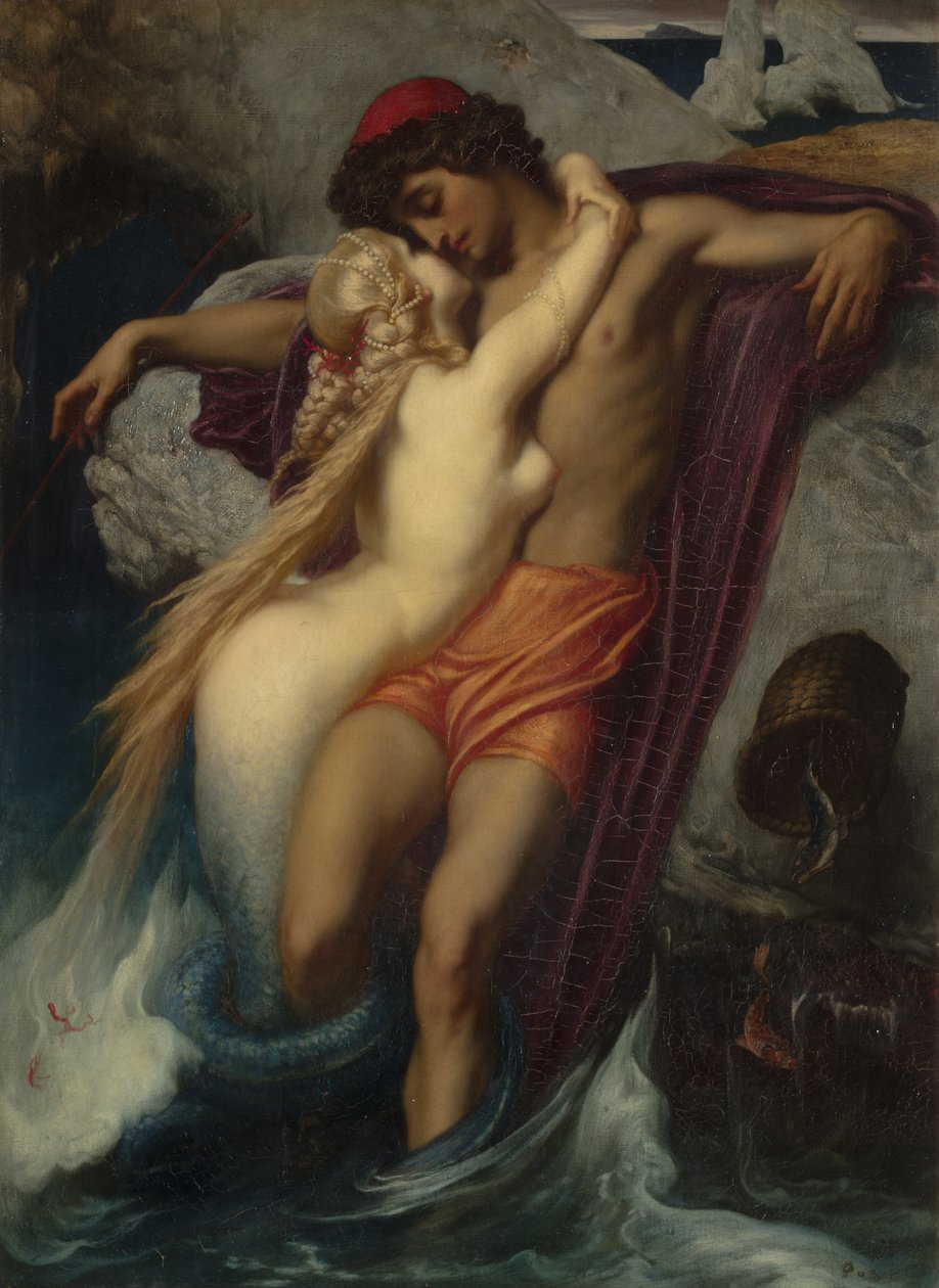 A halász és a szirén: Goethe balladájából alkotó: Frederic Leighton