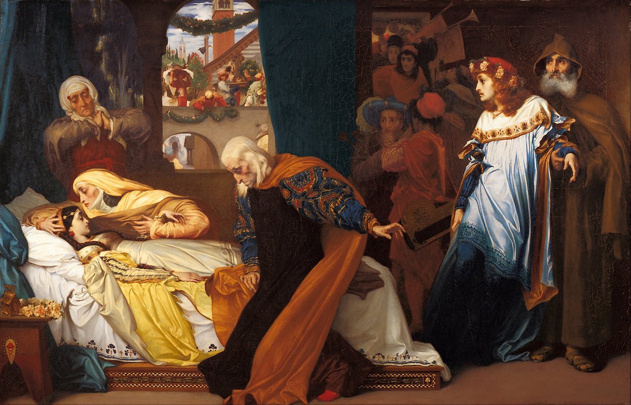 Júlia színlelt halála, 1856-1858 alkotó: Frederic Leighton