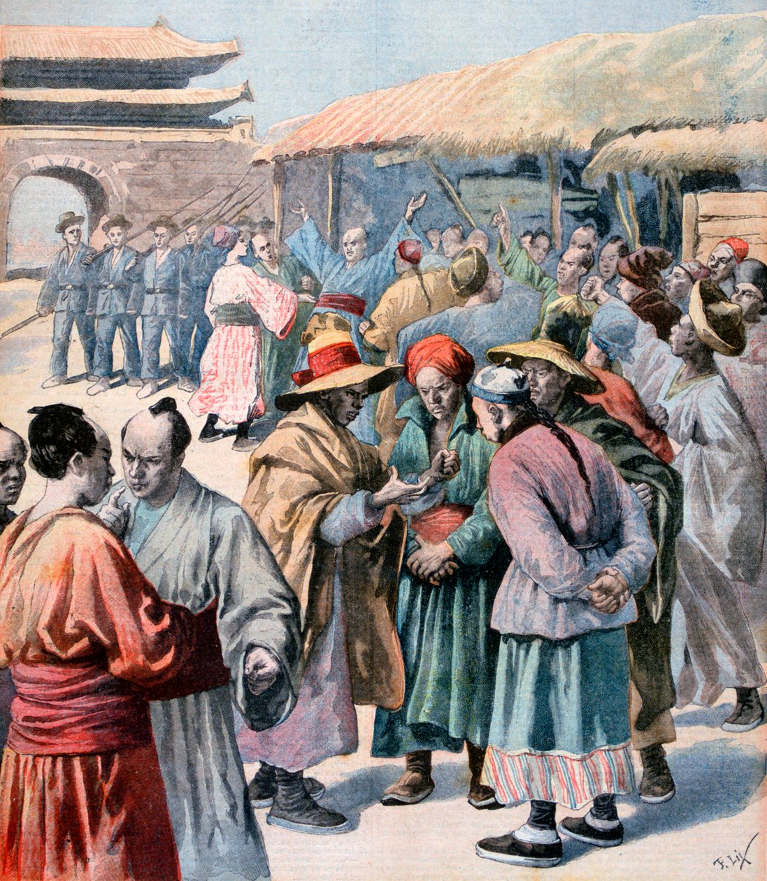 Zavarok Szöulban, Korea, 1894 alkotó: Frederic Lix