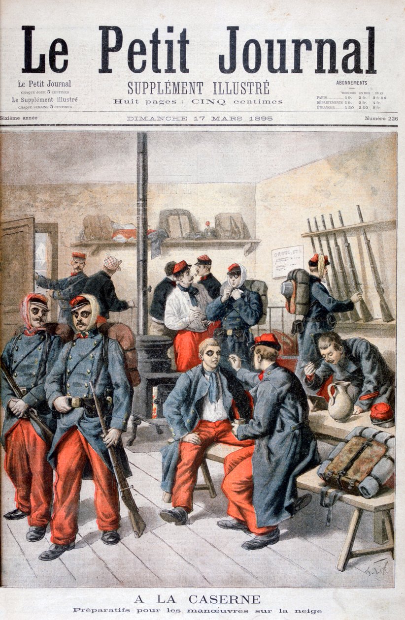 A laktanyában, Felkészülés a havas manőverekre, 1895 alkotó: Frederic Lix