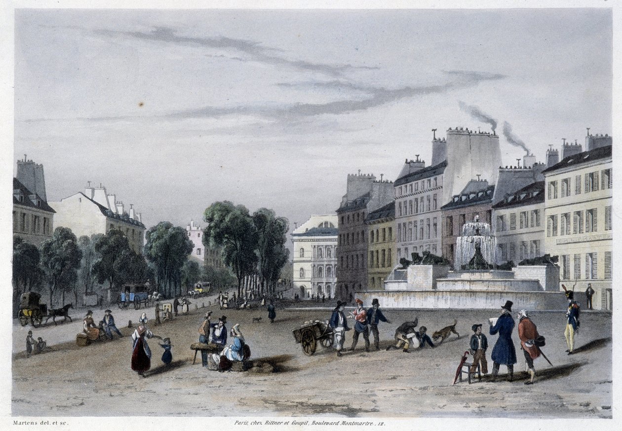 Víztorony (Szökőkút), Bd St Martin - Martens „”Párizsában 1832-ben” alkotó: Frederic Martens