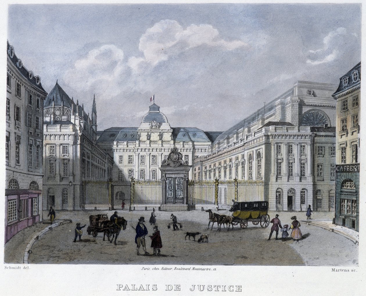 Igazságügyi Palota – Martens „”Párizsában 1832-ben”. alkotó: Frederic Martens