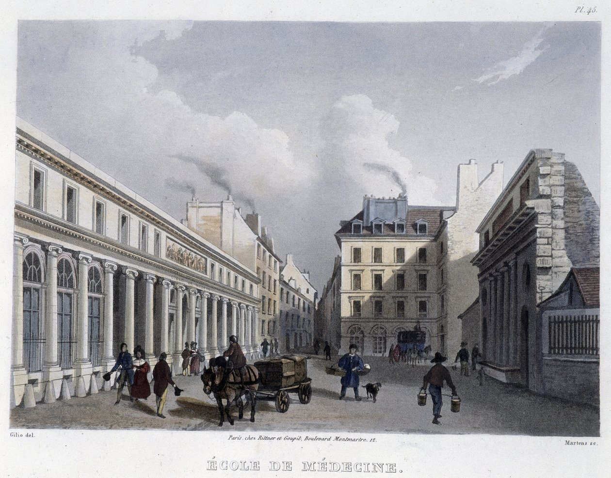 Orvostudományi Iskola – Martens „” Paris en 1832-ben”. alkotó: Frederic Martens