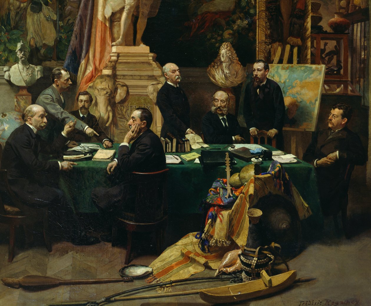 Jules Ferry (1832-1893) köszönti a kolóniák küldötteit 1892 novemberében alkotó: Frederic Regamey