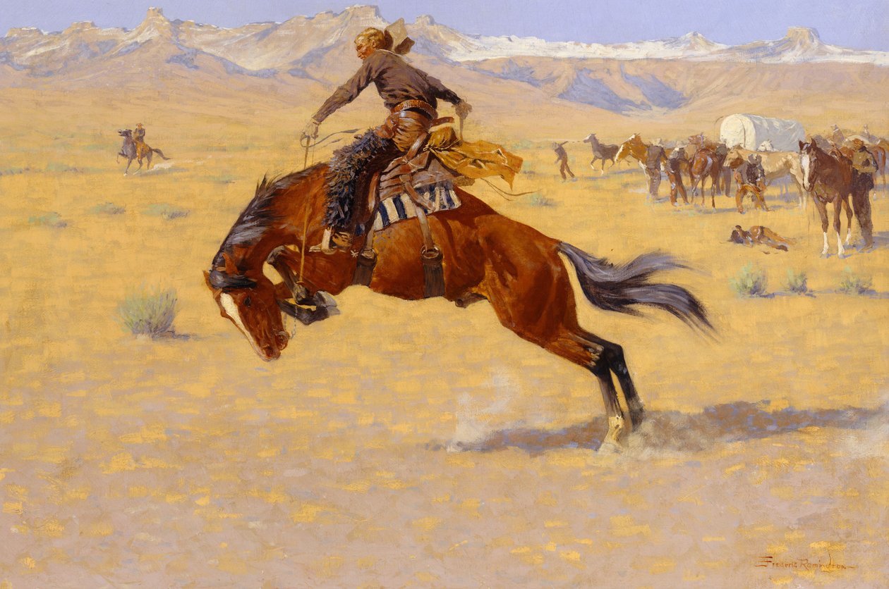 Egy hideg reggel a tartományon, 1904 körül alkotó: Frederic Remington