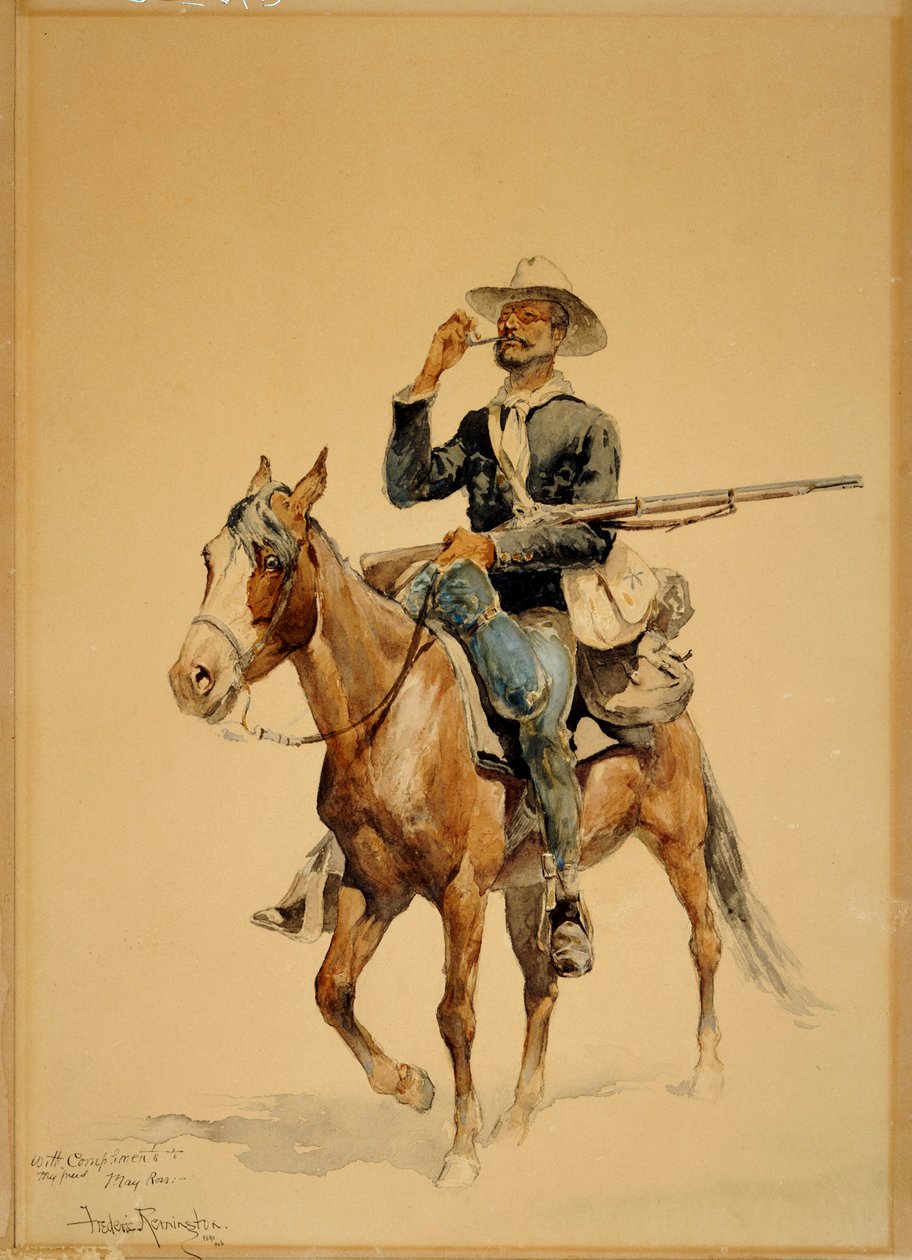 Egy lovas gyalogos, 1890 alkotó: Frederic Remington